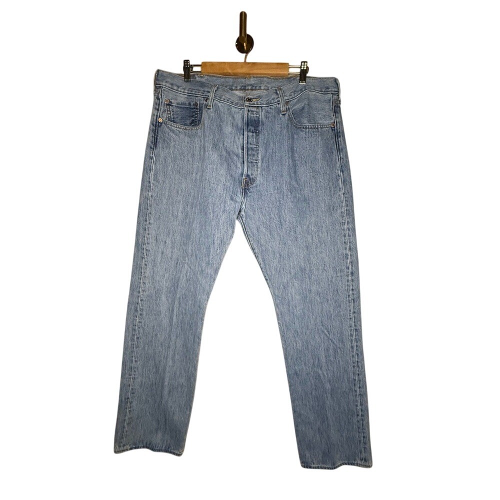 Levi's 501 Original Jeans 38x32 Button Fly Straight Leg Blue Denim‎